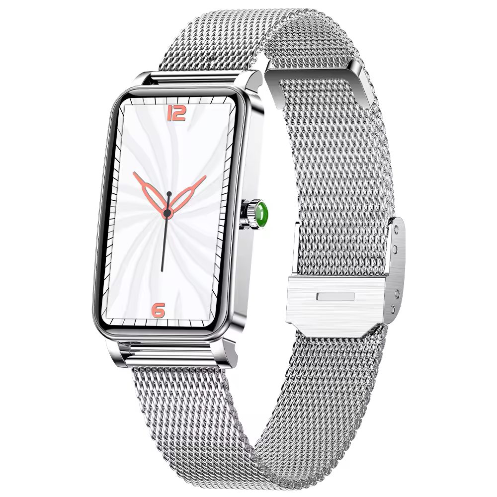 Elegant Women Smartwatch – Heart Rate, Fitness & Health - ZX19, Silver